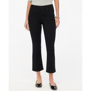 J.Crew Factory Flare Crop Black Jean in all-day stretch Mid Rise Size 28 NWT